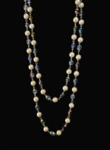 Vintage-Multi-Strand-Faux-Pearl-and-Austrian-Crystal-Necklace