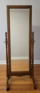 Vintage-Oak-Cheval-Mirror-with-Turned-Supports