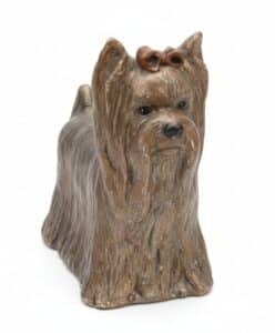 Vintage-Stone-Critters-Yorkshire-Terrier-Figurine-with-Red-Bow