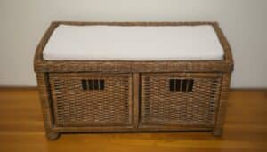 Wicker-Storage-Bench-with-Cushion-and-Drawers