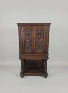 Antique-French-Renaissance-Revival-Carved-Walnut-Bar-Cabinet-Circa-s