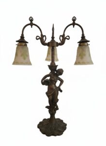 Art-Nouveau-Style-Figural-Three-Light-Table-Lamp-with-Female-Figure