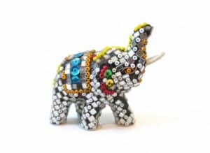 Beaded-and-Mirrored-Elephant-Figurine
