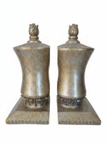Collection-of-Decorative-Home-Decor-Items-including-Watercolor-Art-Crackle-Glaze-Ginger-Jar-and-Metallic-Bookends-fifth-image