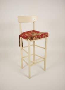 Country-Style-Painted-Bar-Stools-with-Toile-Cushions