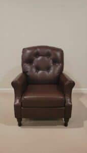 Dark-Brown-Leather-Tufted-Recliner