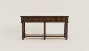 Dark-Wood-Console-Table-with-Diamond-Motif-Drawers