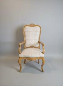 French-Provincial-Style-Armchair-with-Fleur-de-lis-Upholstery