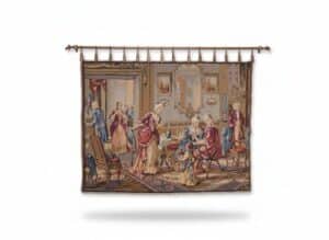 French-Rococo-Style-Jacquard-Wall-Tapestry-with-Decorative-Rod-1