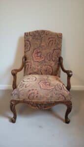 Louis-XV-Style-Carved-Wood-Accent-Chair-with-Paisley-Upholstery