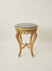 Louis-XV-Style-Giltwood-Pedestal-Table-with-Green-Marble-Top