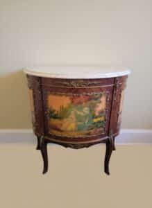 Louis-XV-Style-Vernis-Martin-Demilune-Commode