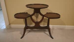 Mersman-Mahogany-Three-Tier-Lyre-Plant-Stand