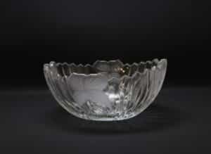 Mikasa-Crystal-Frosted-Flower-Oval-Ribbed-Serving-Bowl