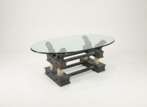Neoclassical-Style-Coffee-Table-with-Figural-Base-and-Lion-Accents