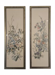 Pair-of-Chinoiserie-Hand-Painted-Silk-Panels-1