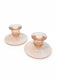 Pink-Depression-Glass-Candle-Holders-Imperial-Glass-Diamond-Quilted