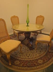 Thomasville-French-Provincial-Dining-Set-with-Cane-Back-Chairs