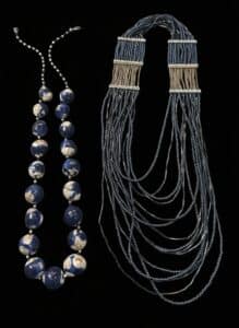 Vintage-Blue-Ceramic-and-Seed-Bead-Multi-Strand-Necklace-1