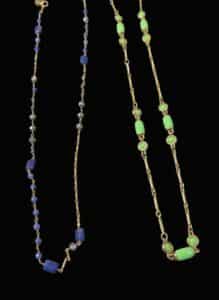 Vintage-Lapis-Lazuli-and-Green-Cabochon-Station-Necklaces-1