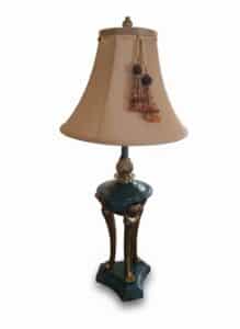 Vintage-Teal-Urn-Table-Lamp-with-Figural-Base-and-Tassels