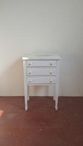 Vintage-White-Painted-Three-Drawer-Nightstand-with-Fluted-Sides