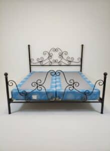 Wrought-Iron-Scrollwork-King-Bed-Frame-with-Ball-Finials
