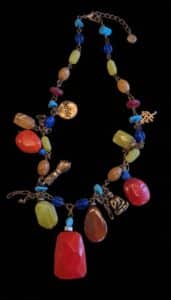 Artisan-Style-Multi-Charm-Necklace-with-Buddha-Fist-and-Hope-Medallion