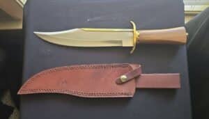 Custom-Bowie-Knife-with-Leather-Sheath