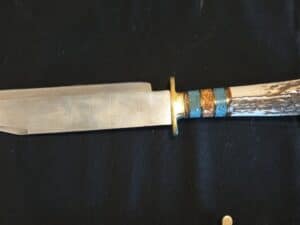 Custom-Hand-Forged-Bowie-Knife-with-Stag-Handle