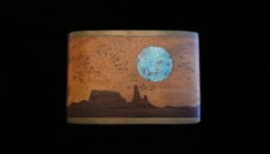 Kenneth-Reid-Style-Wood-and-Turquoise-Inlay-Belt-Buckle