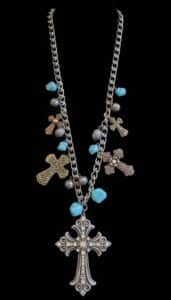 Southwestern-Style-Filigree-Cross-Necklace-with-Turquoise-and-Rhinestones
