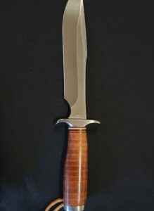 Taiwan-made-Stacked-Leather-Handle-Bowie-Knife