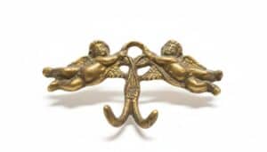 Vintage-Brass-Cherub-Double-Wall-Hook