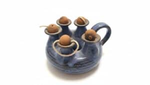 Vintage-Studio-Pottery-Five-Spout-Oil-Cruet