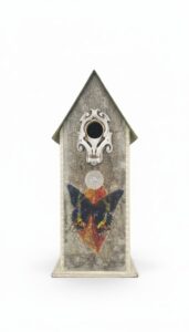 Decorative-Butterfly-Birdhouse-with-Faux-Crackled-Finish-and-Scrollwork-Molding