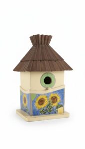 Hand-Painted-Sunflower-Mosaic-Birdhouse