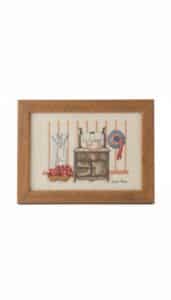 Lee-Ann-Signed-Vintage-Cross-Stitch-Sampler-Domestic-Scene