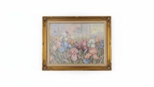 Lena-Liu-Iris-Garden-Print-in-Ornate-Gold-Frame