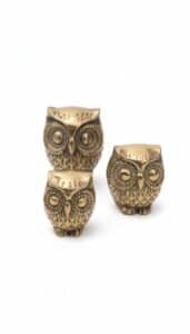 Set-of-Vintage-Solid-Brass-Owl-Figurines