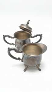 Silver-Plated-Tea-Set-Teapot-Sugar-Bowl-Creamer