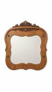 Victorian-Quarter-Sawn-Oak-Wall-Mirror-with-Carved-Crest