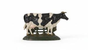 Vintage-Cast-Iron-Holstein-Cow-Doorstop-with-Fence