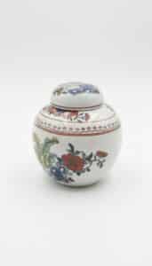 Vintage-Chinese-Porcelain-Ginger-Jar-with-Floral-Motif-and-Decorative-Band
