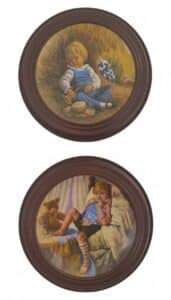 Vintage-John-McClelland-Mother-Goose-Series-Collector-Plates-Pair