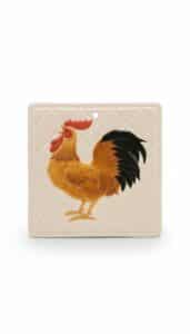 Vintage-Maxcera-Orange-Rooster-Ceramic-Wall-Plaque