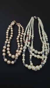 Vintage-Multi-Strand-Faux-Pearl-and-Crystal-Necklaces