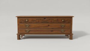 Vintage-Painted-Pine-Low-Chest-of-Drawers-with-Floral-Stenciling-1