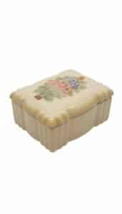Vintage-Porcelain-Trinket-Box-with-Applied-Fruit-Motif
