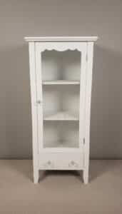White-Painted-Jelly-Cabinet-with-Scalloped-Top-and-Glass-Knobs-1